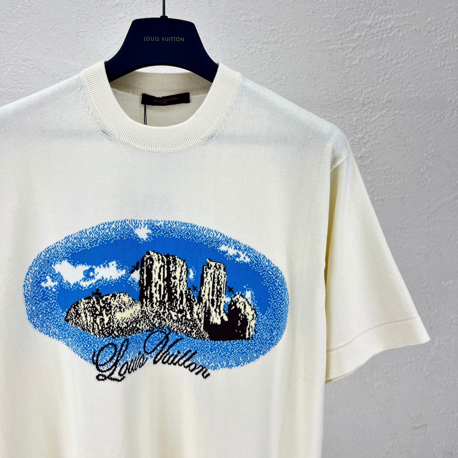 大人気 ルイヴィトンtシャツ メンズ偽物 プリント トップス 半袖  純綿 触り心地が良い ホワイト_3