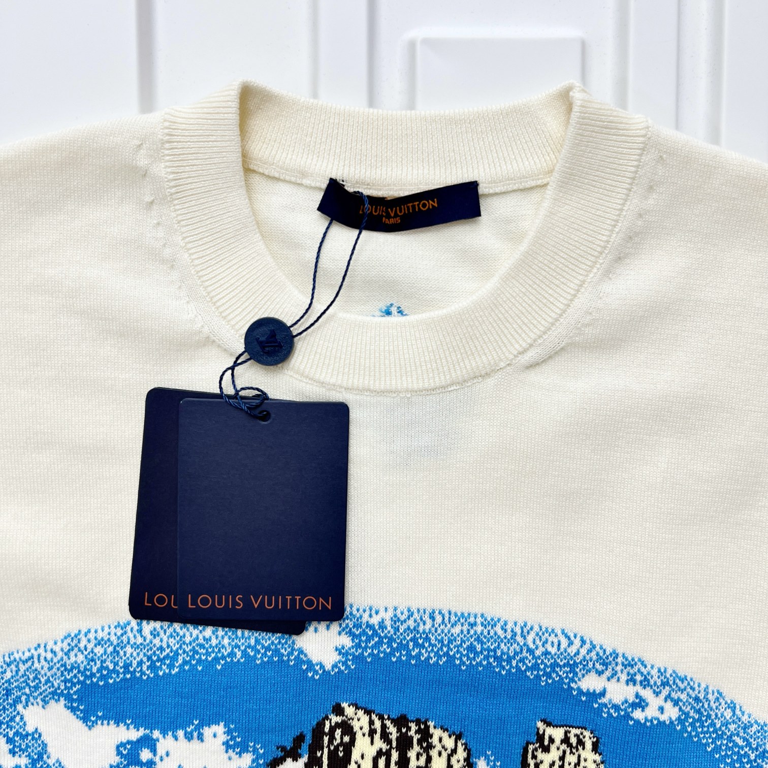 大人気 ルイヴィトンtシャツ メンズ偽物 プリント トップス 半袖  純綿 触り心地が良い ホワイト_5