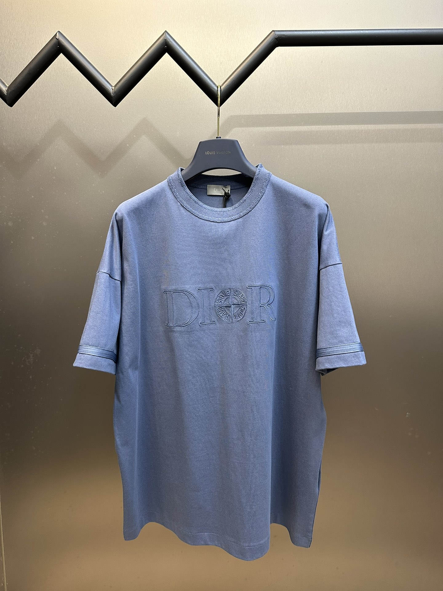 ストーン アイランド ロング t シャツ偽物 トップス 半袖 Dior & Stone Islandコラボ 純綿 ブルー_1