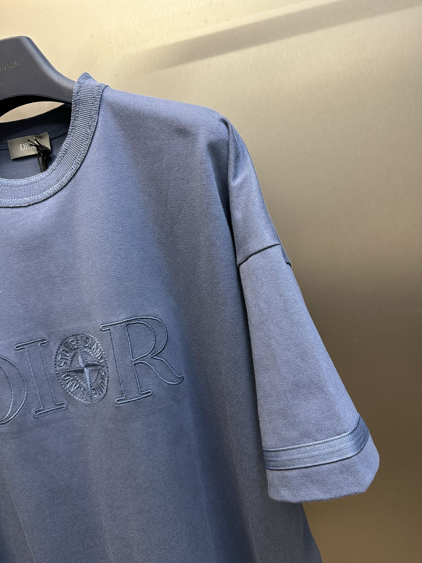 ストーン アイランド ロング t シャツ偽物 トップス 半袖 Dior & Stone Islandコラボ 純綿 ブルー_3