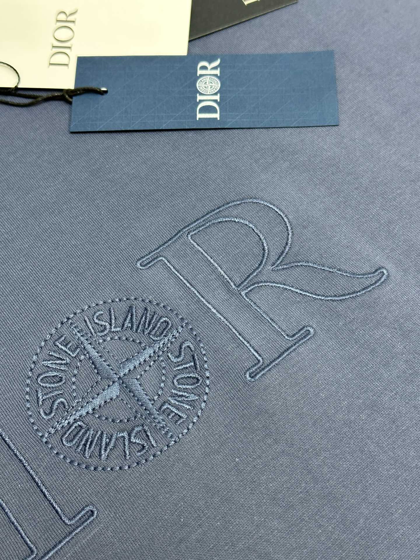 ストーン アイランド ロング t シャツ偽物 トップス 半袖 Dior & Stone Islandコラボ 純綿 ブルー_7