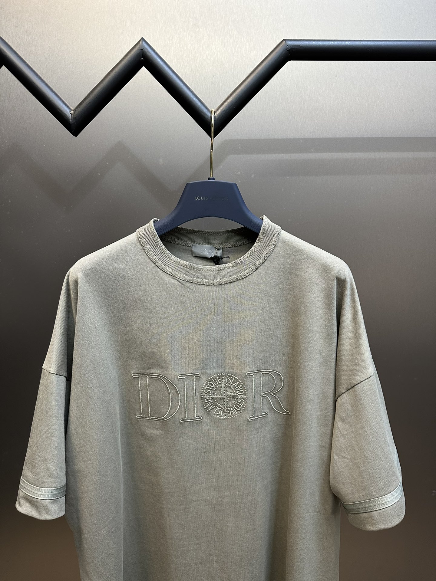 メンズ ストーン アイランド t シャツコピー トップス 半袖 Dior & Stone Islandコラボ 純綿 グレイ_2