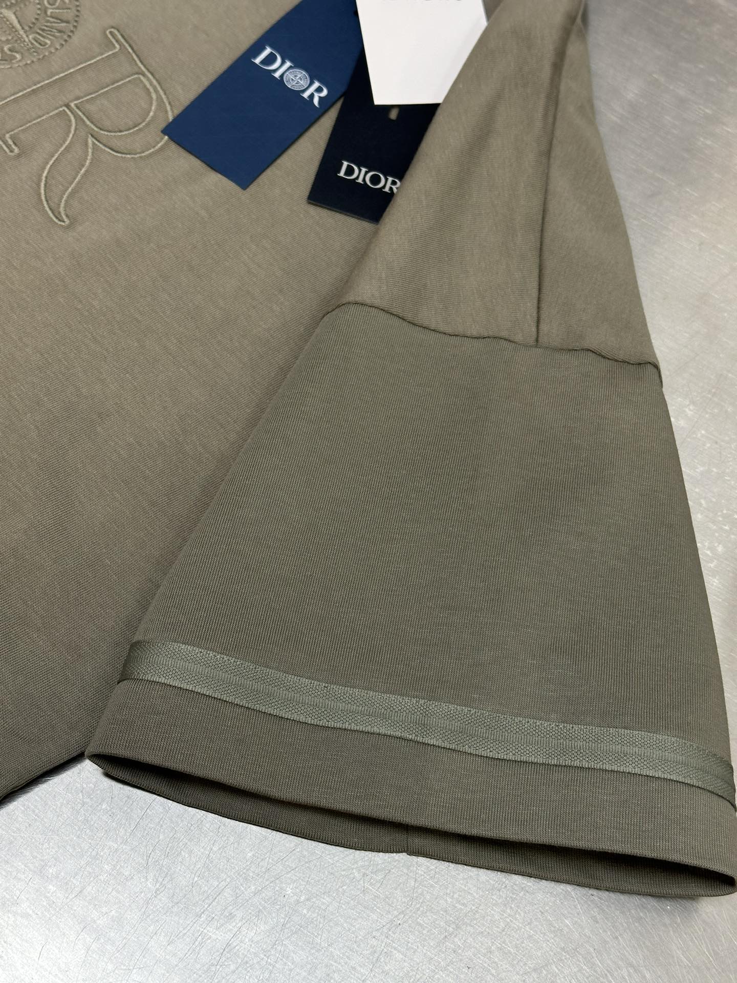メンズ ストーン アイランド t シャツコピー トップス 半袖 Dior & Stone Islandコラボ 純綿 グレイ_7