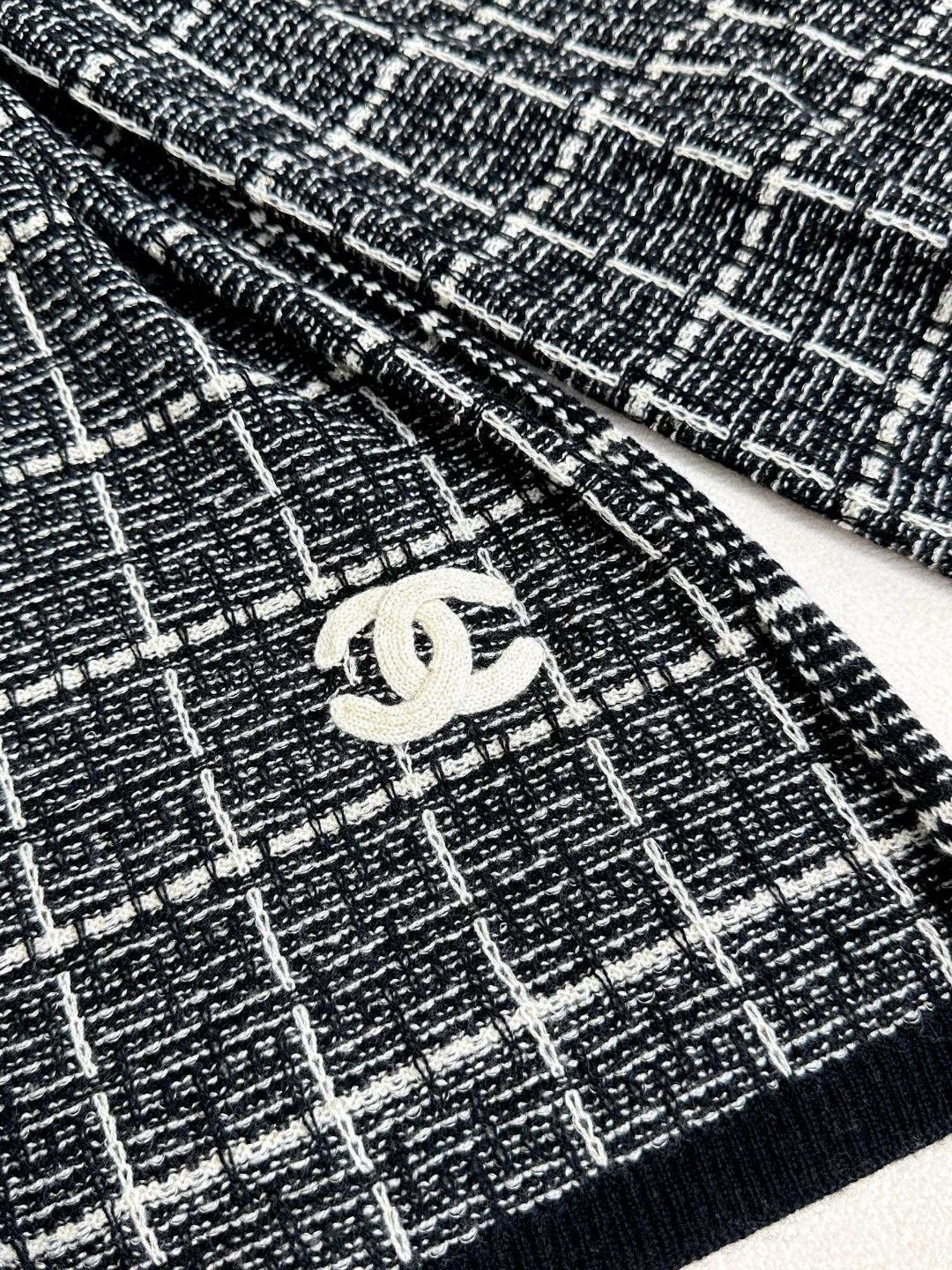 上質品 シャネルスカーフ 買取価格コピー ウール 柔らかい 厚手 冬 暖かい 防寒 保温 ブラック_5