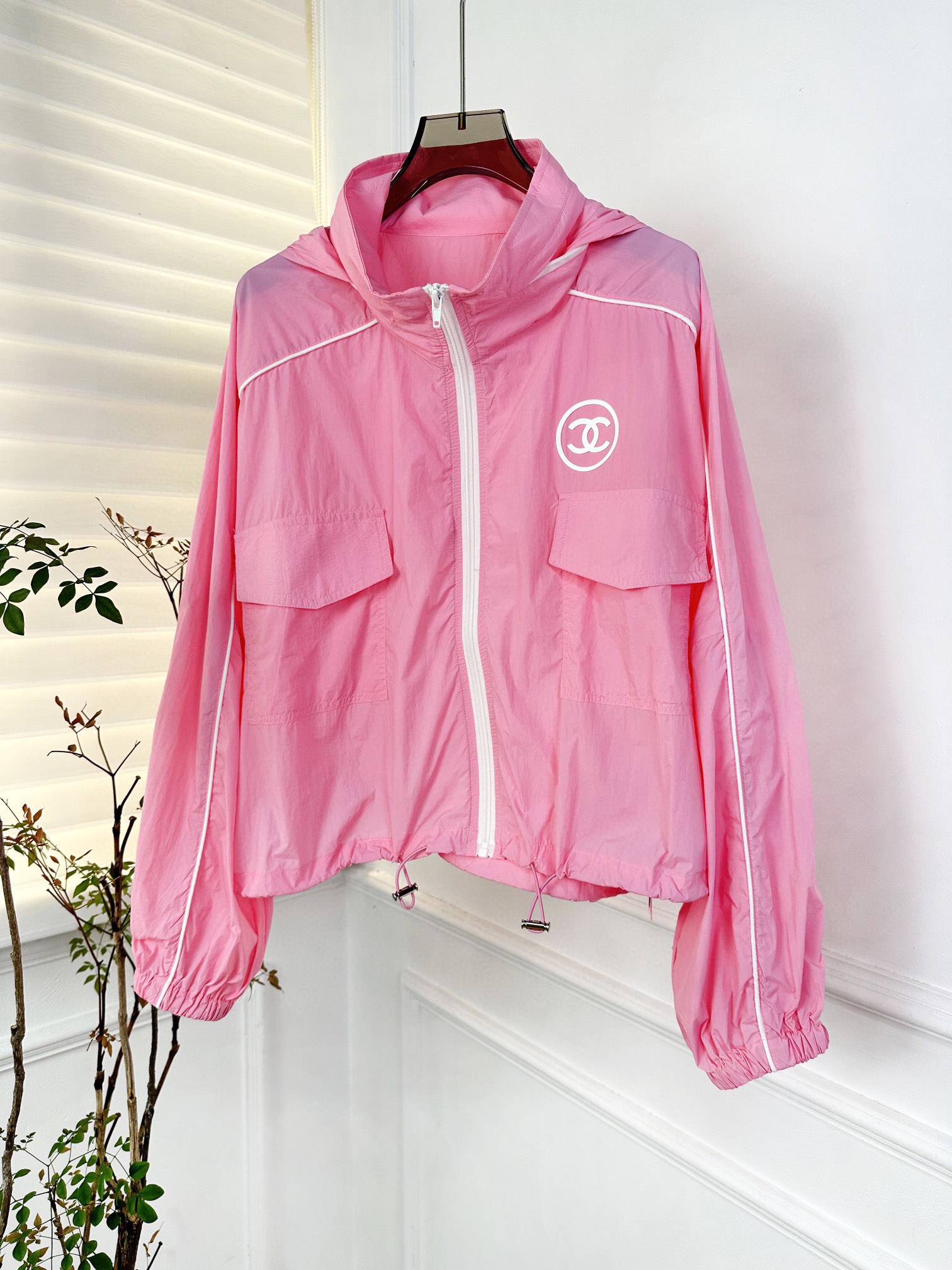chanel ジャンパー偽物 トップス アウター 軽量 ジャケット 日焼け止め服 運動 ランニング ピンク_1
