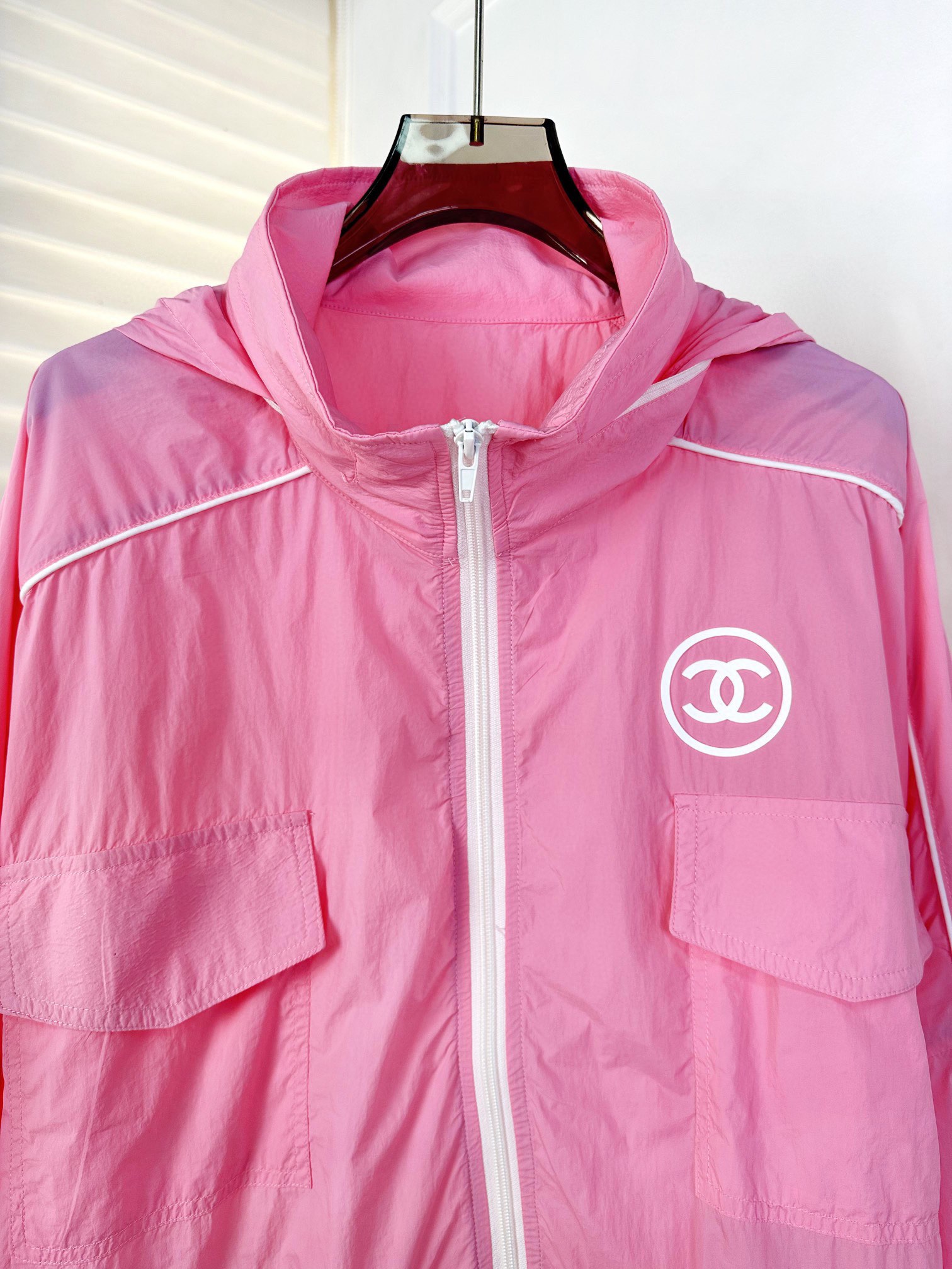 chanel ジャンパー偽物 トップス アウター 軽量 ジャケット 日焼け止め服 運動 ランニング ピンク_3