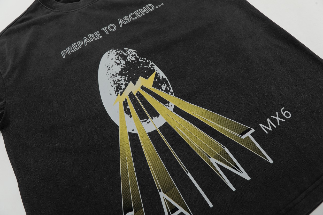 人気新作アイテム セントマイケル 正規偽物 綿 トップス 半袖 Ｔシャツ VT9154 プリント ブラック_4