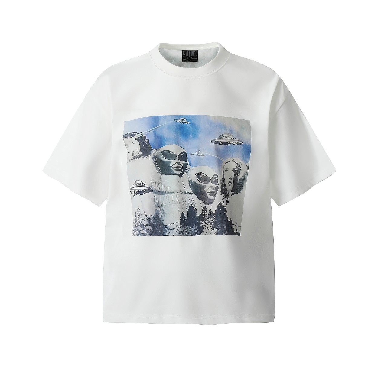 ドライな肌触り  セントマイケル tシャツ メルカリ偽物 100％綿 トップス 半袖 VT9132 プリント ホワイト_2