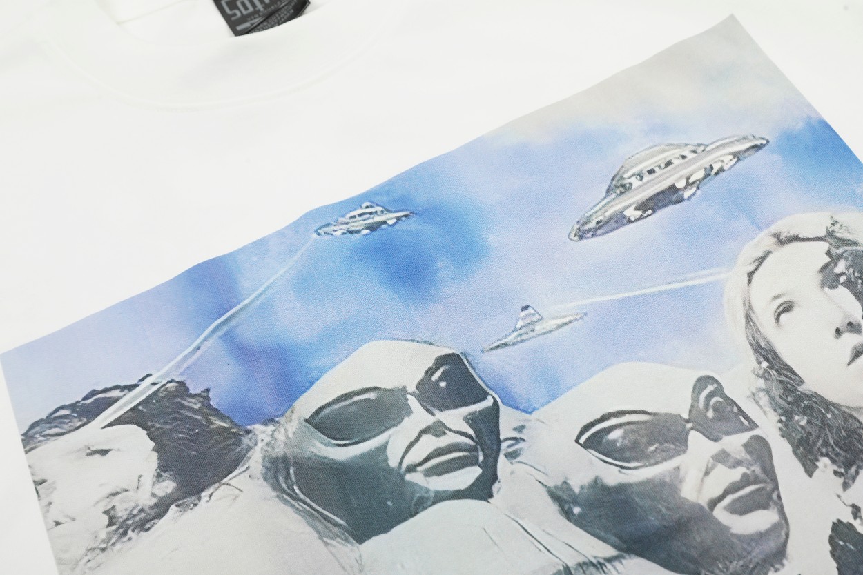 ドライな肌触り  セントマイケル tシャツ メルカリ偽物 100％綿 トップス 半袖 VT9132 プリント ホワイト_4