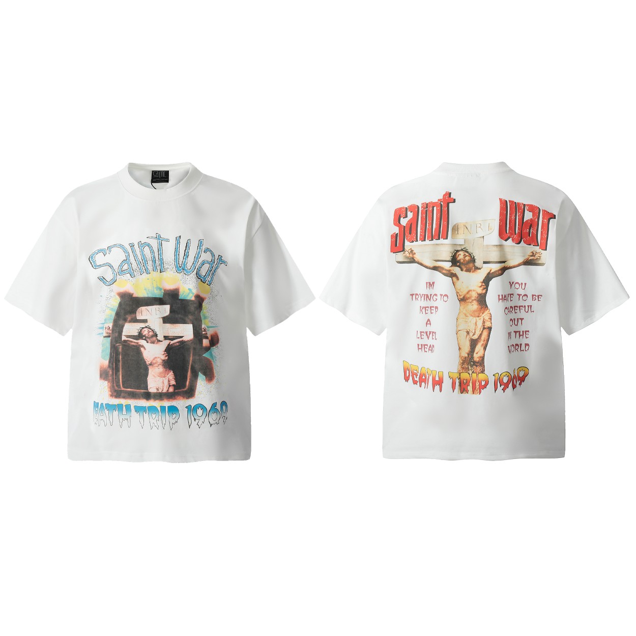 抗菌防臭 セントマイケル tシャツ 元ネタコピー 100％綿 トップス 短袖 VT9134 プリント ホワイト_1