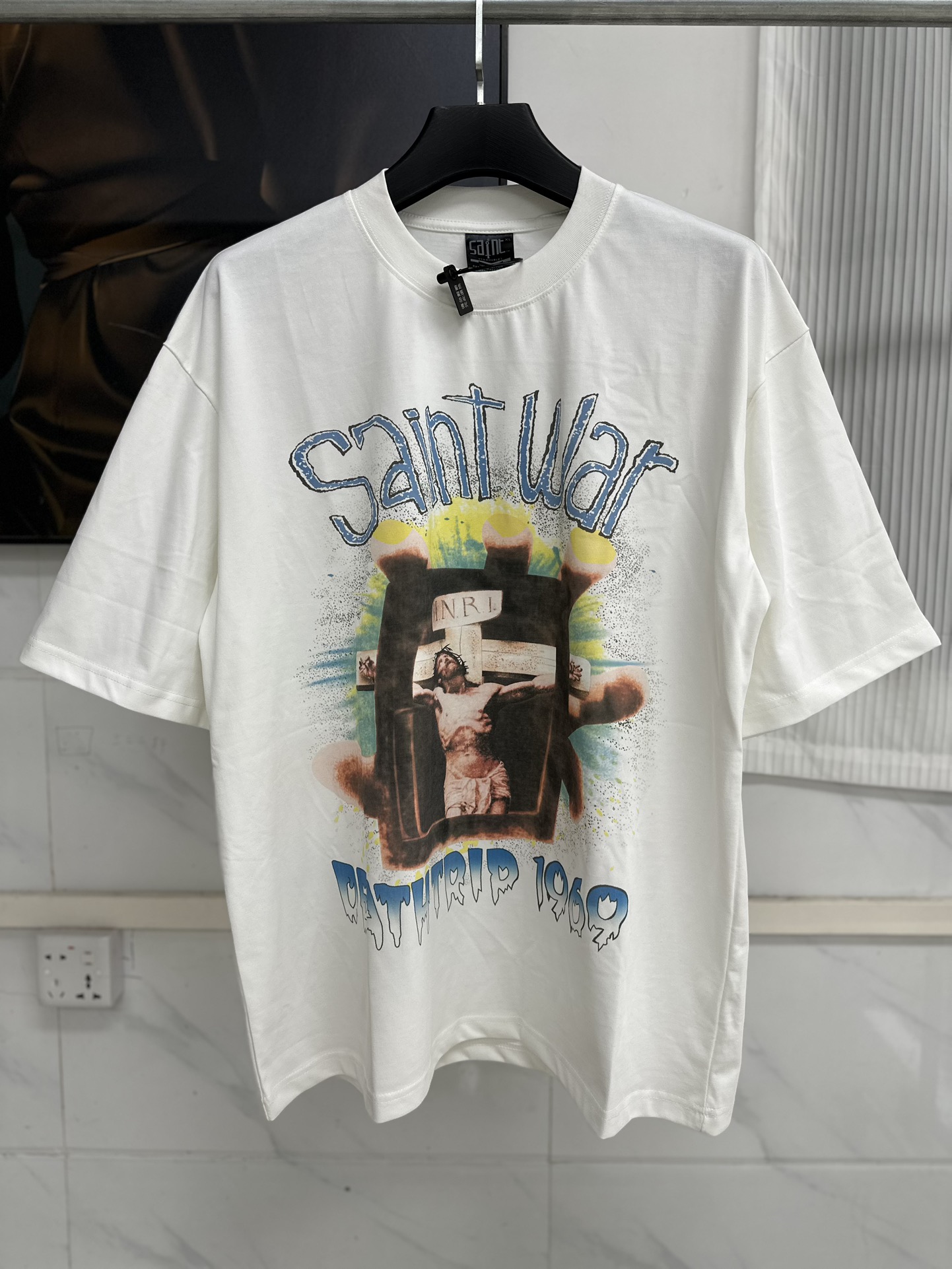抗菌防臭 セントマイケル tシャツ 元ネタコピー 100％綿 トップス 短袖 VT9134 プリント ホワイト_15