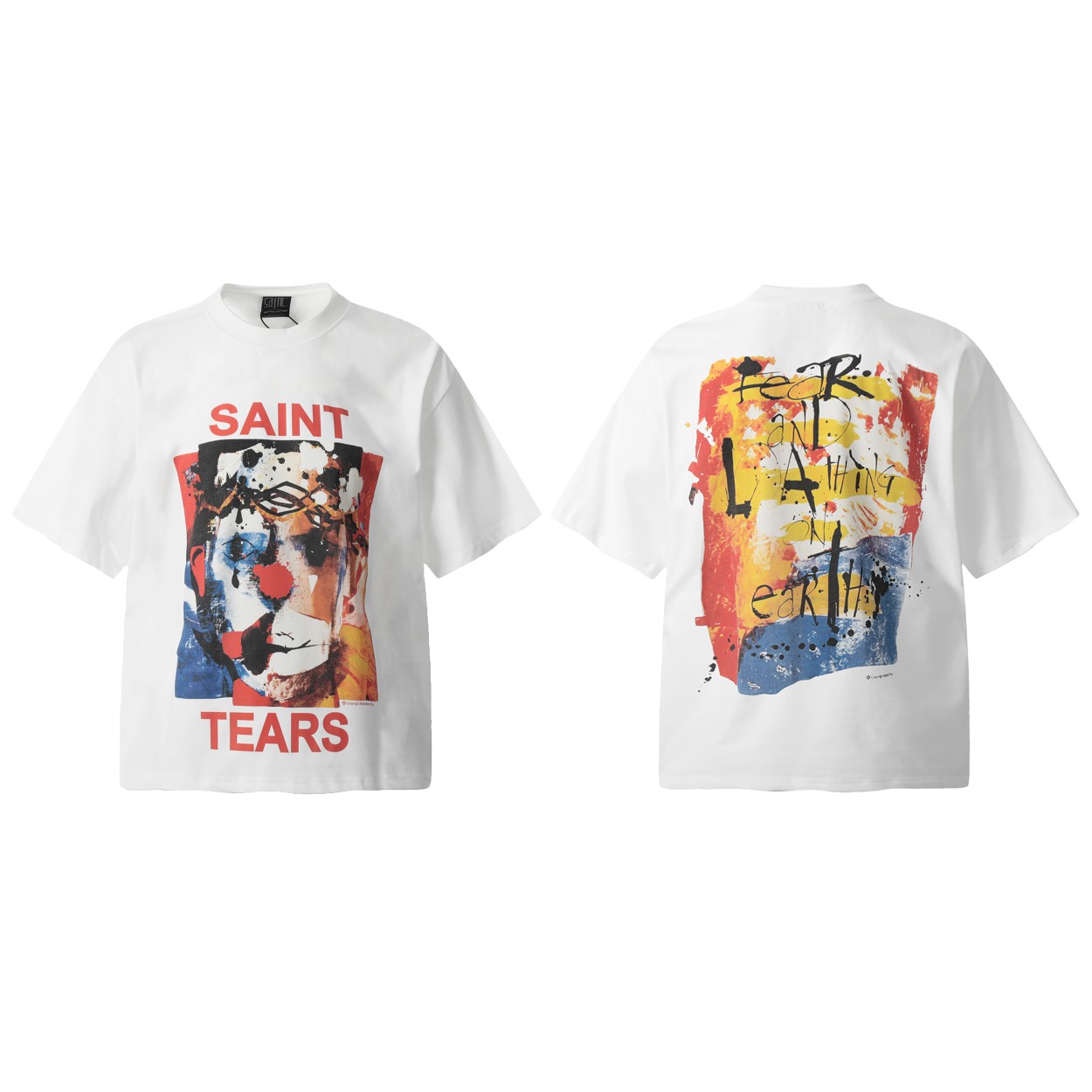 SMセントマイケル tシャツ サイズ感スーパーコピー 100％綿 トップス 短袖 VT9127 プリント ホワイト_1