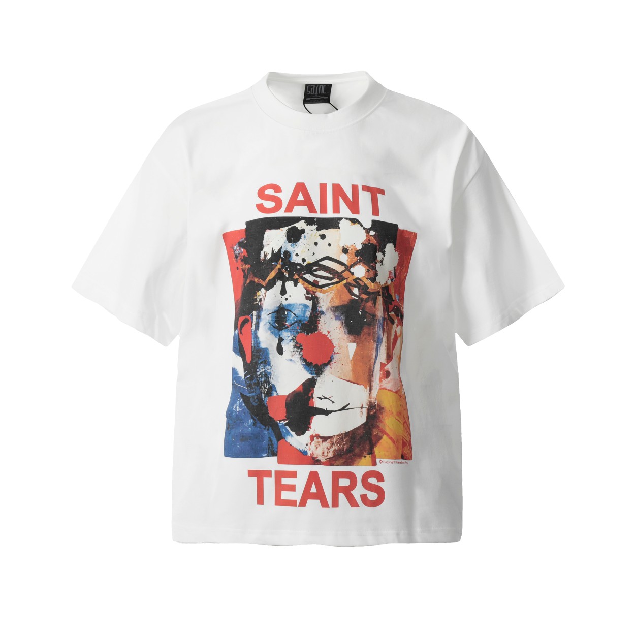 SMセントマイケル tシャツ サイズ感スーパーコピー 100％綿 トップス 短袖 VT9127 プリント ホワイト_2