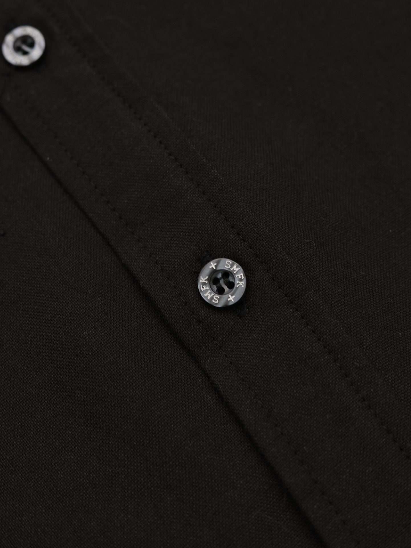 お得品‼ smfkシャツ偽物 100%綿 トップス 長袖 ロゴ刺繍 ビジネス 通勤 シンプル ブラック_12