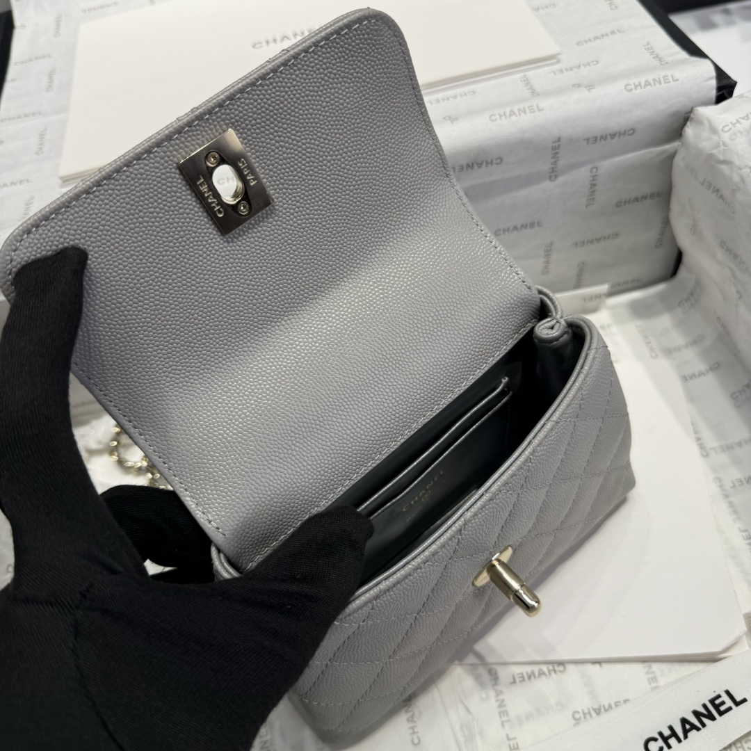 シャネルバッグ 種類スーパーコピー チェーンバッグ ハンドバッグ 優雅レディ 本革 レザー 4244 グレイ_8