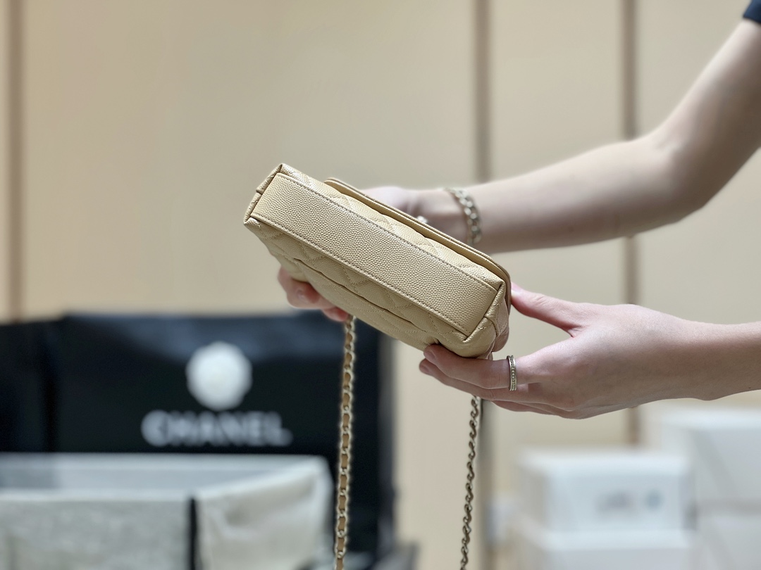 超ミニサイズ シャネルバッグ 修理 値段コピー チェーンバッグ ハンドバッグ 優雅レディ 本革 レザー ベージュ色_13