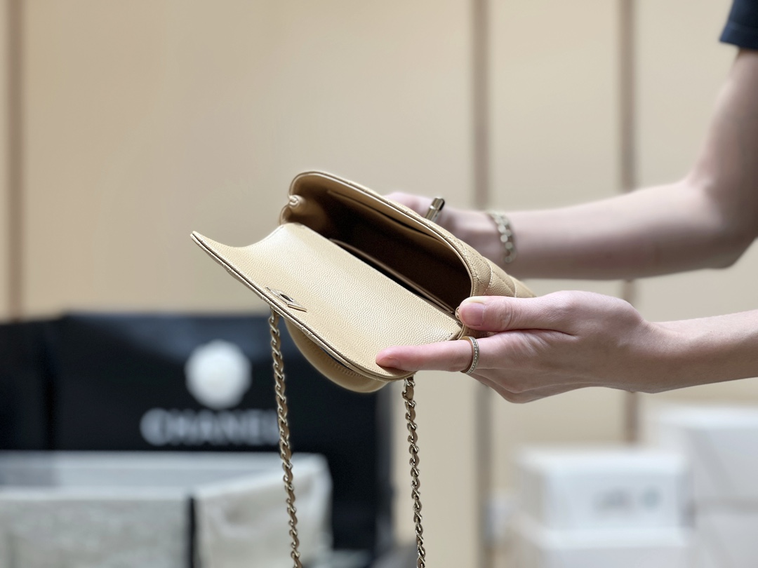 超ミニサイズ シャネルバッグ 修理 値段コピー チェーンバッグ ハンドバッグ 優雅レディ 本革 レザー ベージュ色_14
