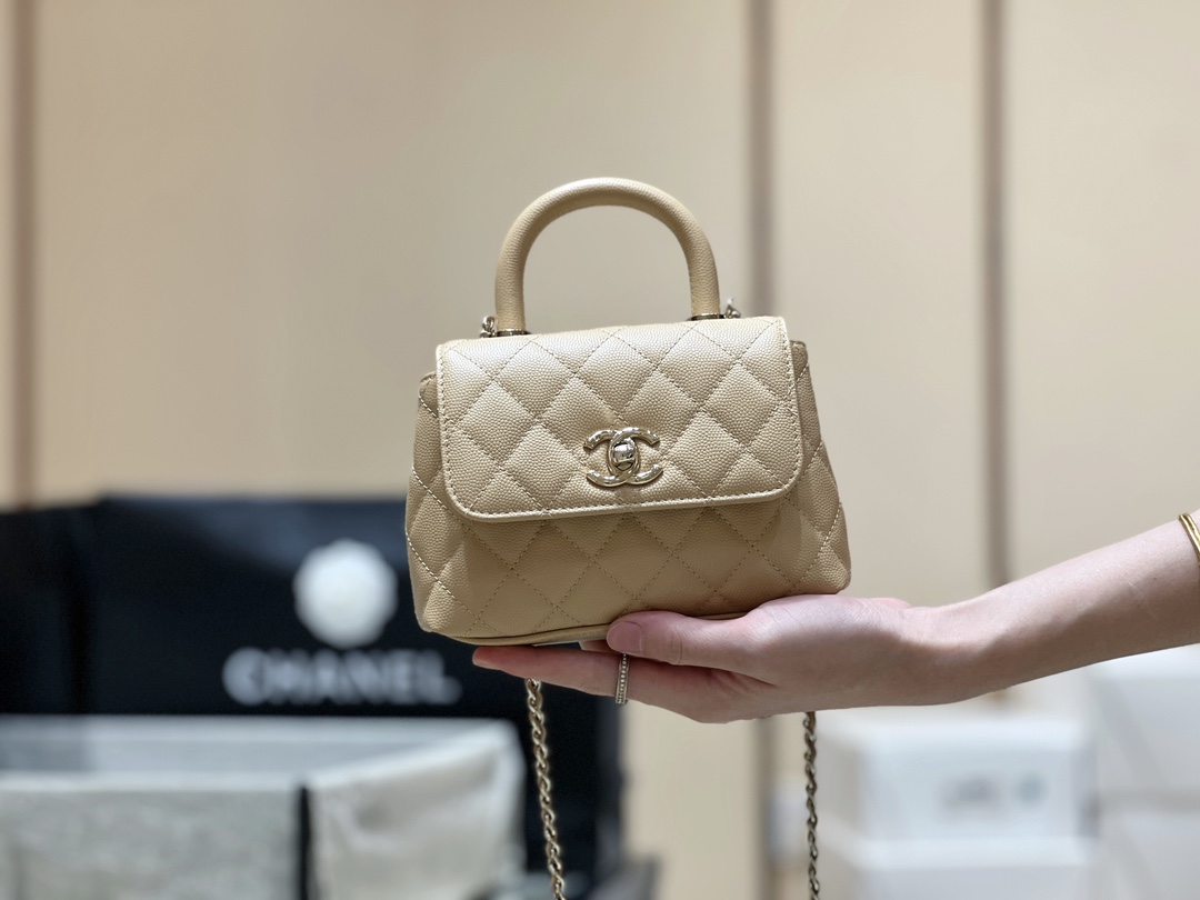 超ミニサイズ シャネルバッグ 修理 値段コピー チェーンバッグ ハンドバッグ 優雅レディ 本革 レザー ベージュ色_22