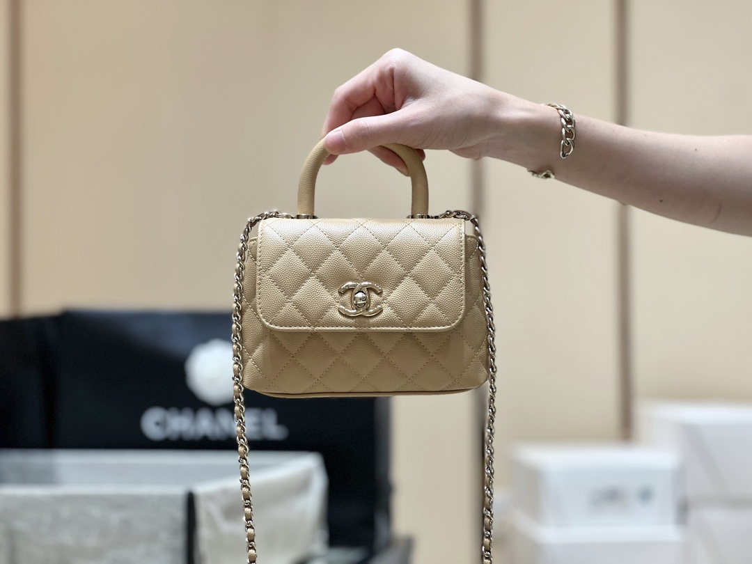 超ミニサイズ シャネルバッグ 修理 値段コピー チェーンバッグ ハンドバッグ 優雅レディ 本革 レザー ベージュ色_23