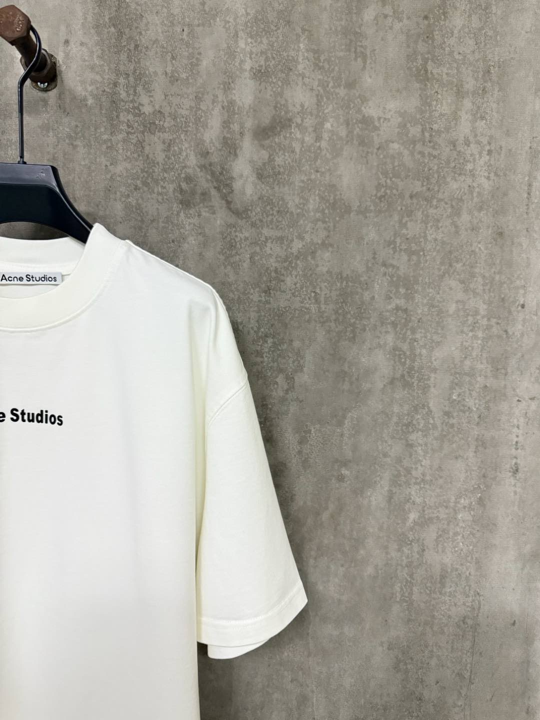 アクネストゥディオズ tシャツスーパーコピー 純綿 トップス 短袖 プリント 通気性いい ホワイト_5