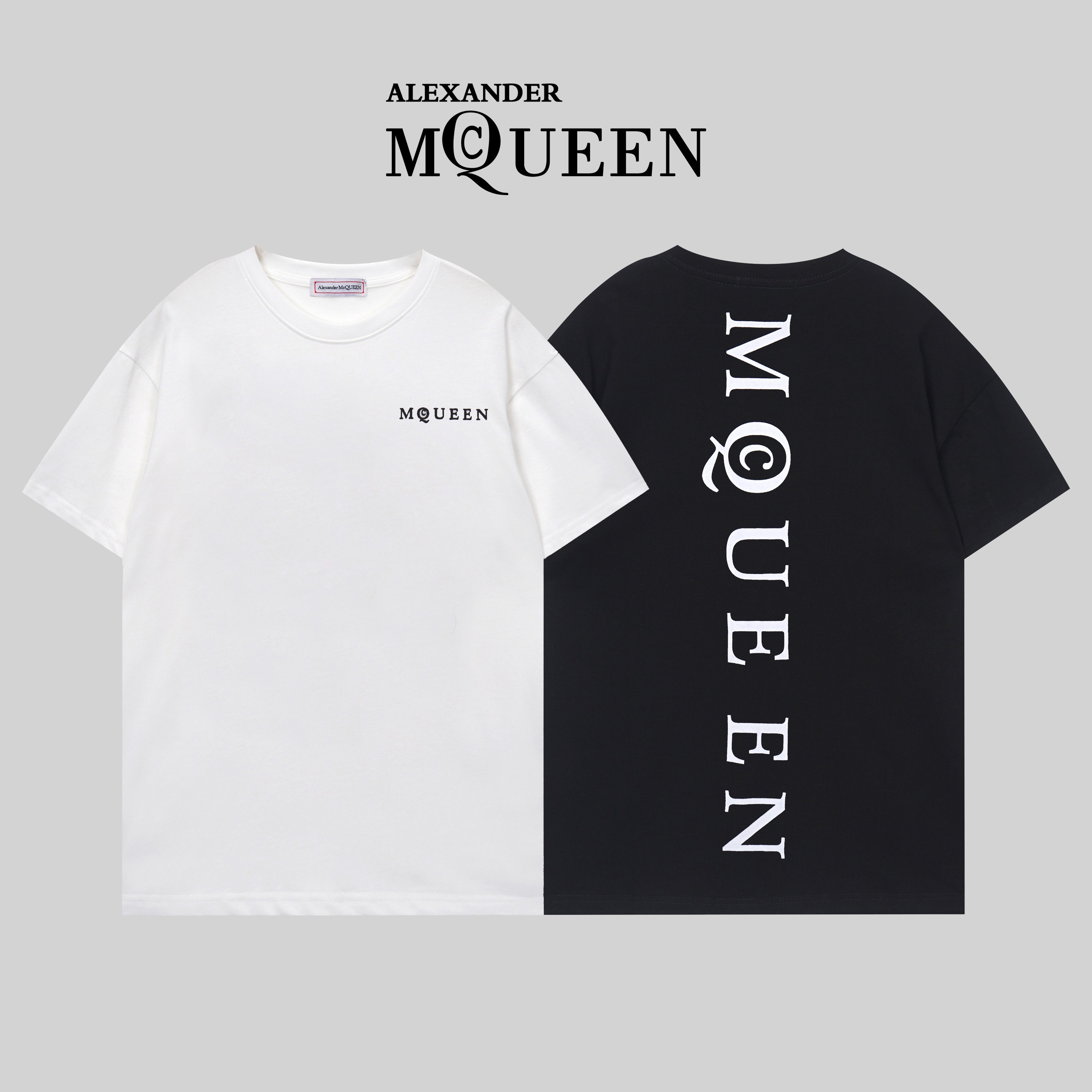 春新作 アレキサンダーマックイーン tシャツ メンズ偽物 純綿 トップス プリント 2色可選_1