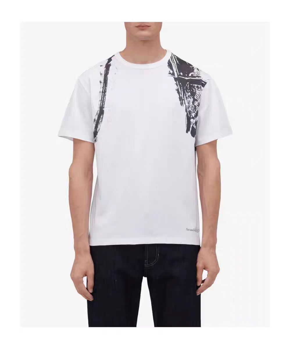 お値打ち価格 マックイーンtシャツＮ級品 シンプル  純綿 トップス ファッション プリント G1161 2色可選_2