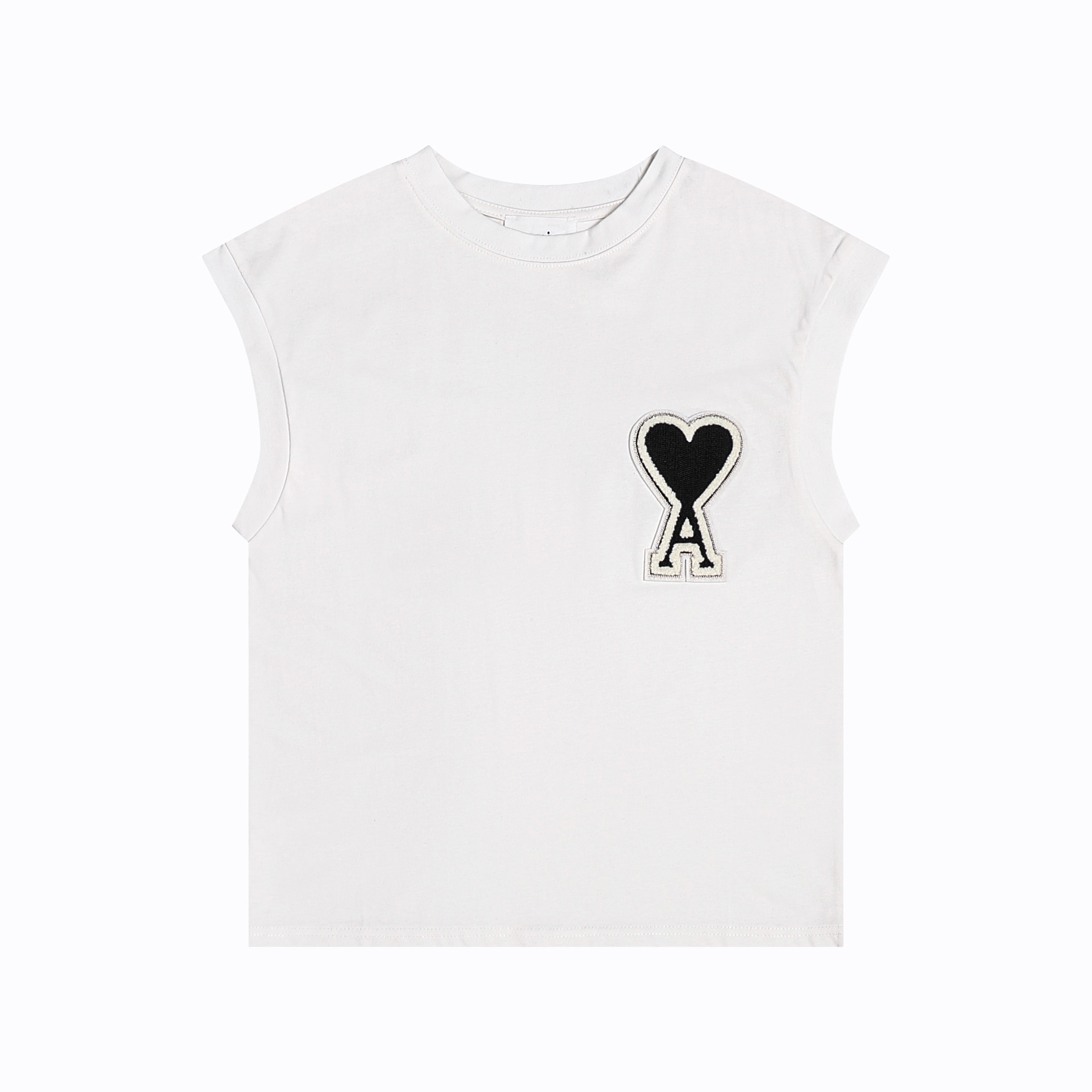 ami tシャツ 人気コピー シンプル 無袖トップス 心地よい着用感 純綿 ハート アミ ホワイト_1