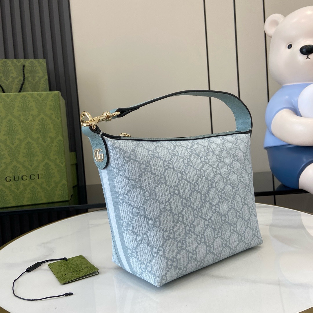 人気定番 グッチ ショルダー バッグ レディスーパーコピー ハンドバッグ 牛革 レザー ミニバッグ 花柄 795170 ブルー_3