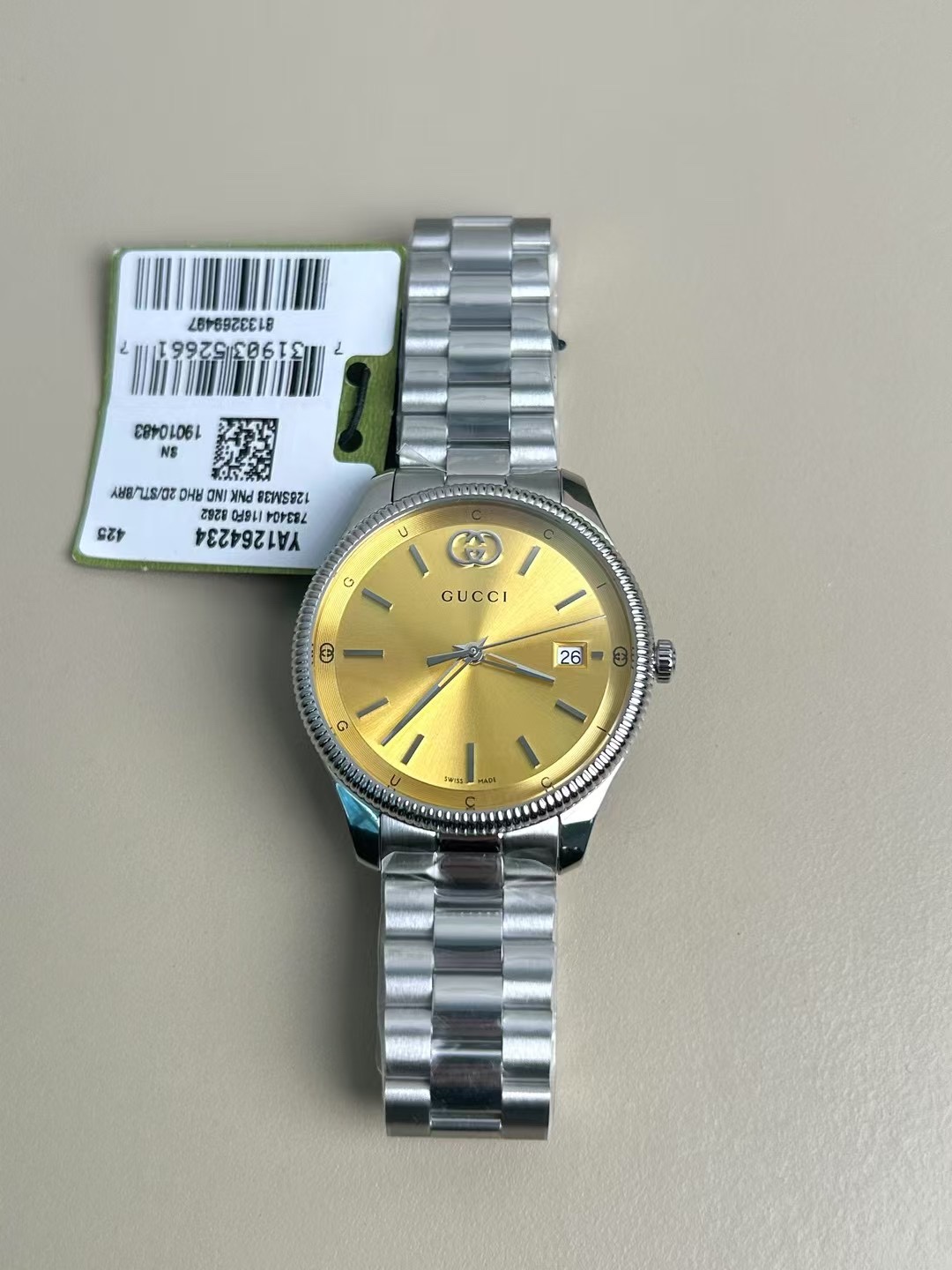 グッチ 時計 レディーススーパーコピー ウォッチ 腕時計 防水 シンプル 紳士 ビジネス 日常品 G- Timeless イエロー_1