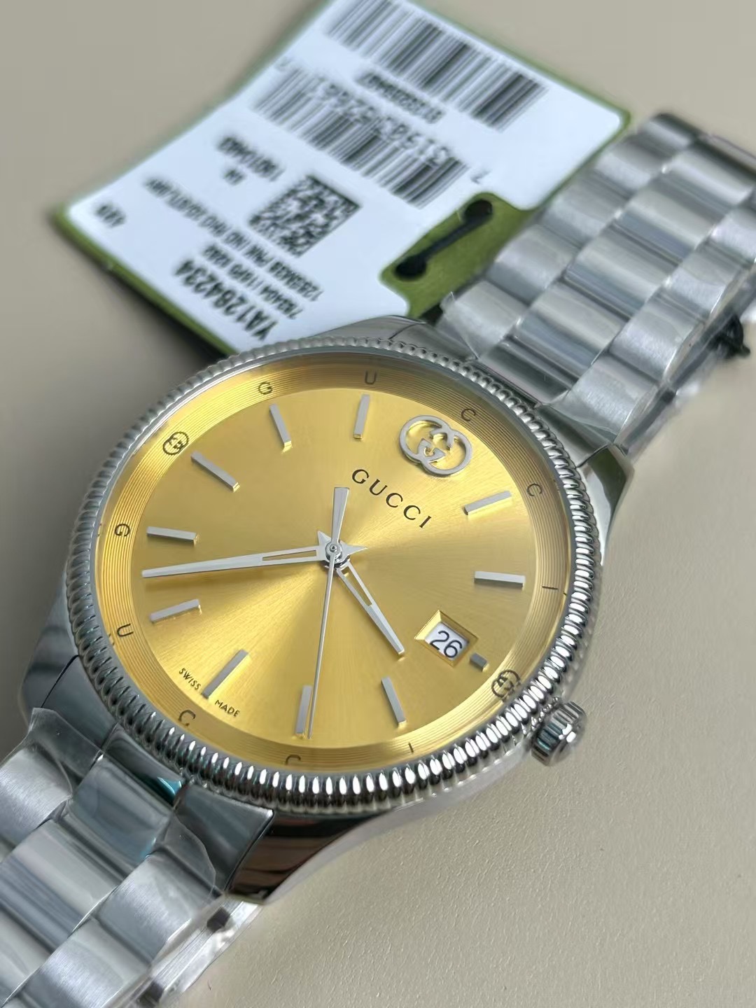 グッチ 時計 レディーススーパーコピー ウォッチ 腕時計 防水 シンプル 紳士 ビジネス 日常品 G- Timeless イエロー_4