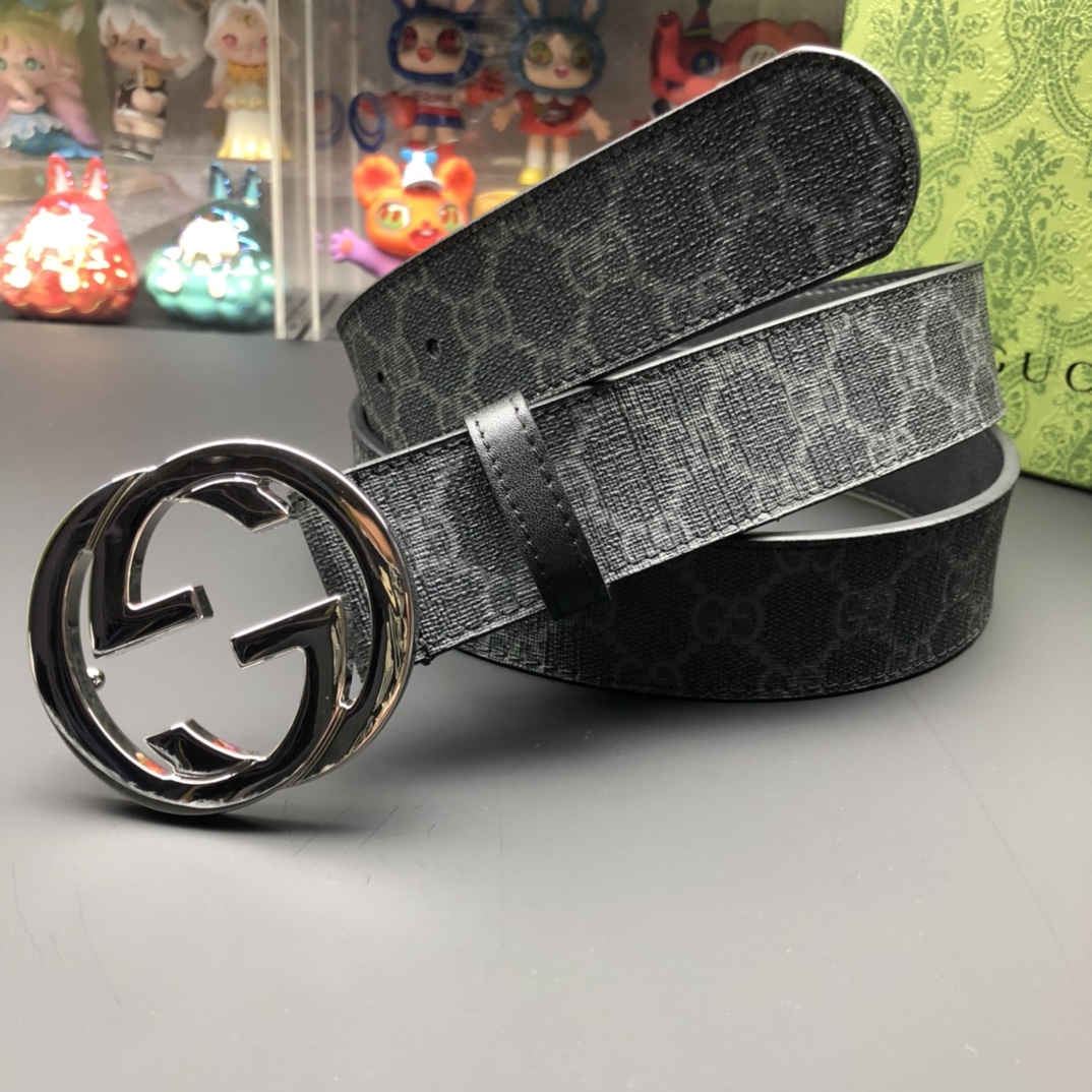 本革 グッチベルト メンズコピー レザー 牛革 クラシック 高品質 幅4cm シンプル ブラック_3