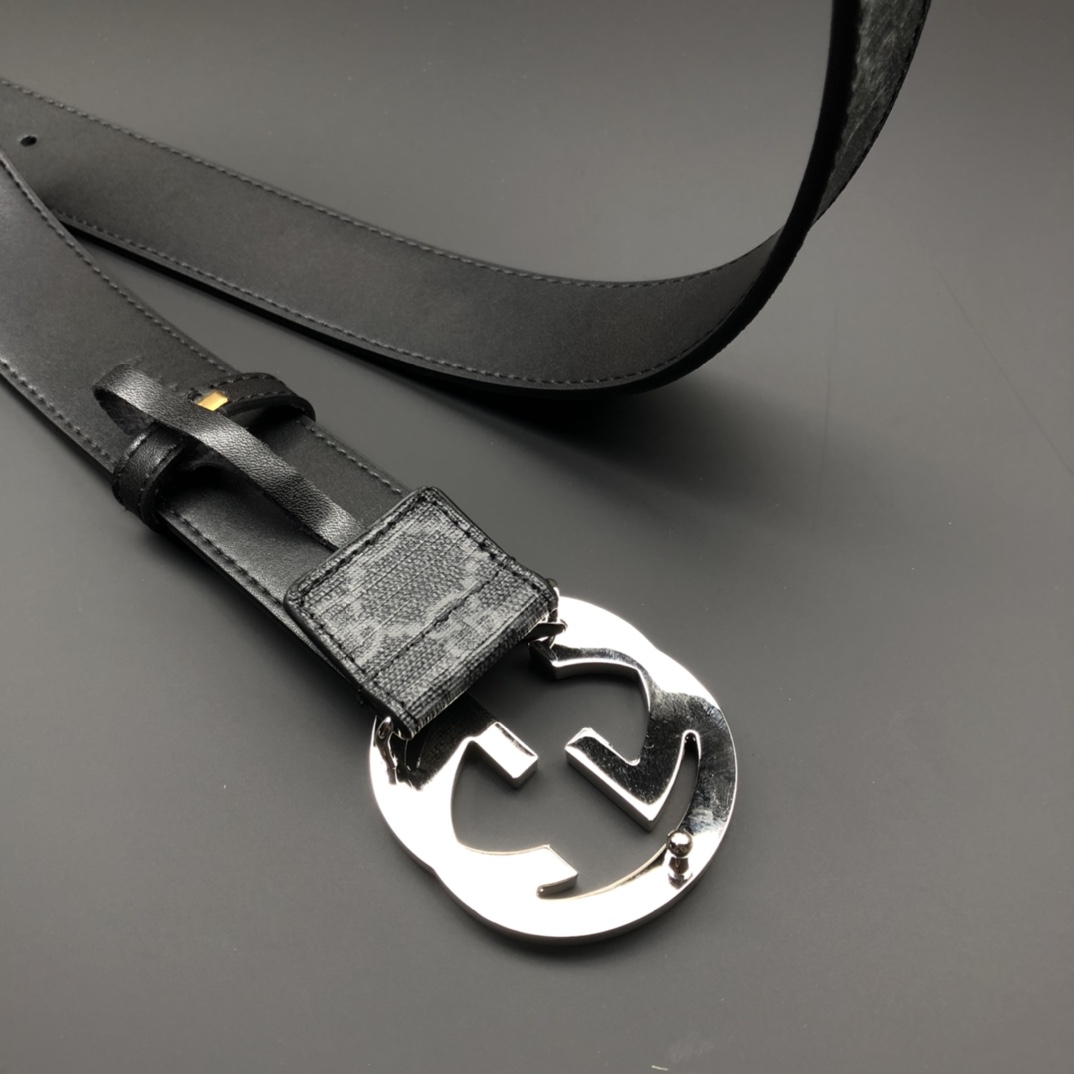 本革 グッチベルト メンズコピー レザー 牛革 クラシック 高品質 幅4cm シンプル ブラック_4