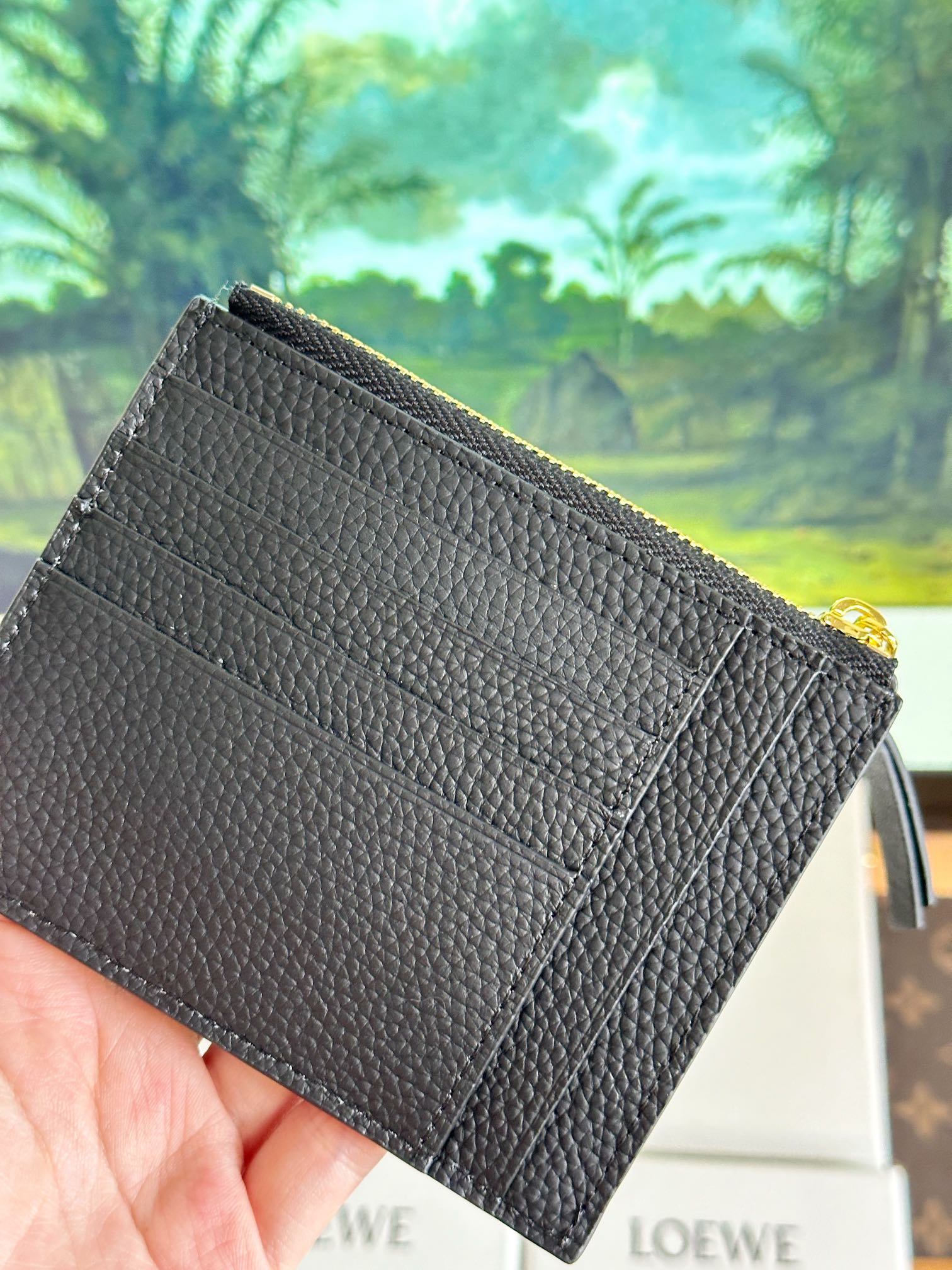 ロエベ財布値段スーパーコピー カードケース 軽量 便利 レザー 牛革 シンプル ブラック_3