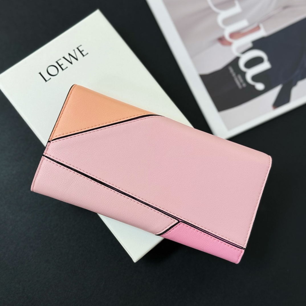 お得品‼ロエベ財布 色偽物 レザー 牛革 シンプル 長財布 おしゃれ ピンク_3