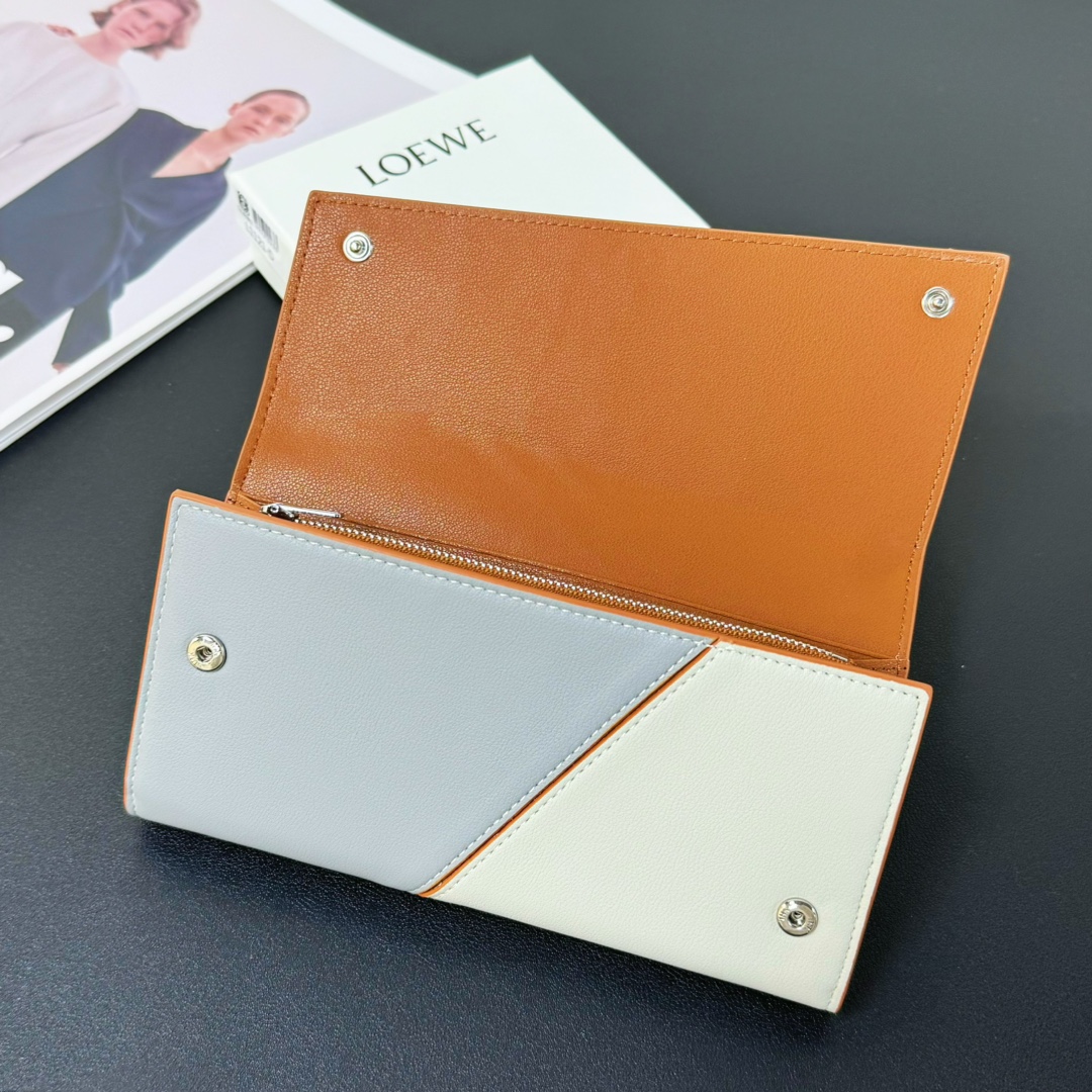 びっくりした価格 ロエベ財布 イエローコピー レザー 牛革 シンプル 長財布 おしゃれ 杏色_8