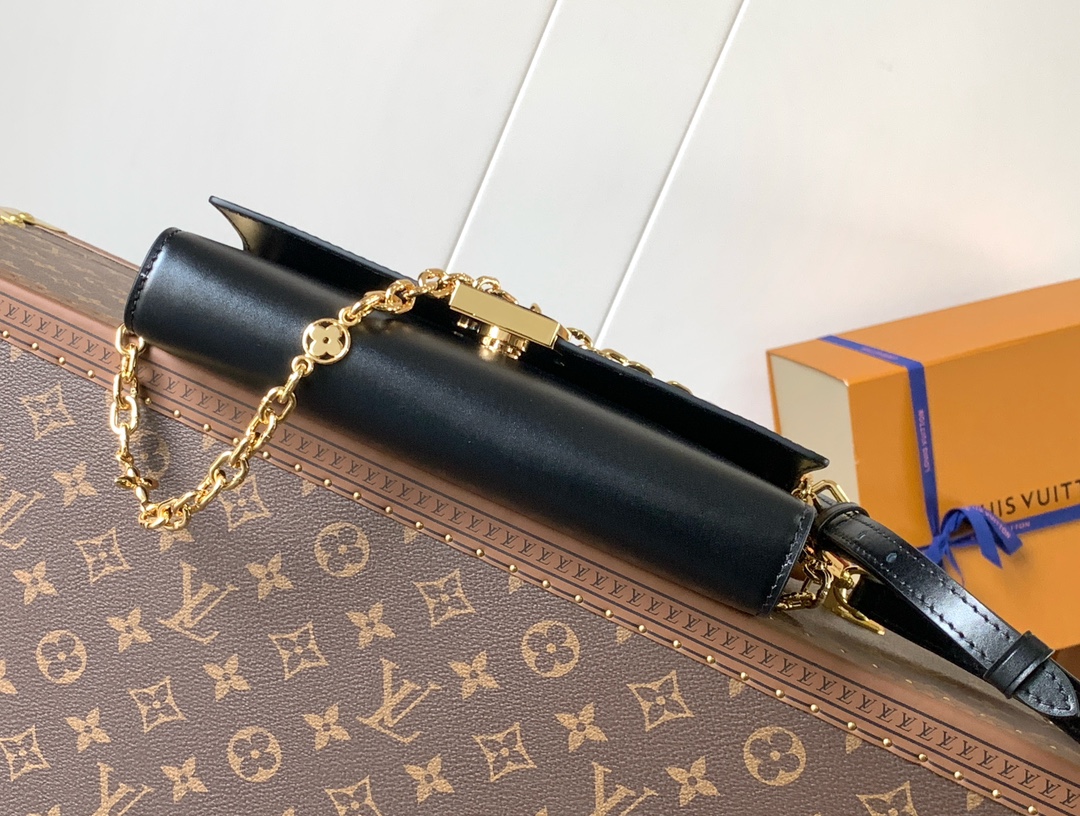 ヴィトン バッグ 軽い偽物 チェーンバッグ レザー 優雅 柔らかい 斜め掛けバッグ M12143 ブラック_2