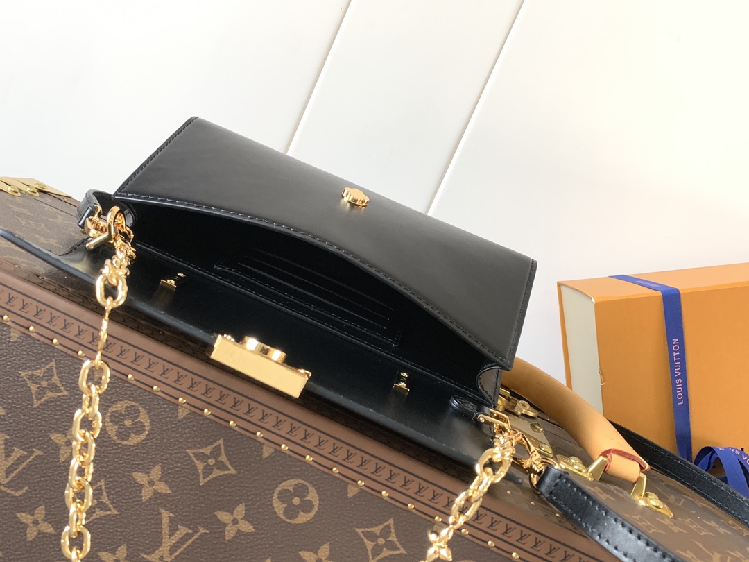 ヴィトン バッグ 軽い偽物 チェーンバッグ レザー 優雅 柔らかい 斜め掛けバッグ M12143 ブラック_3