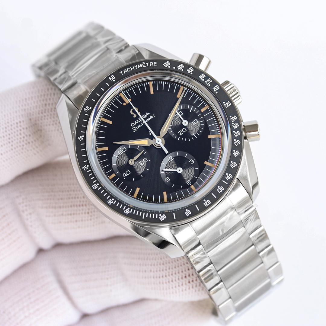 メンズ オメガ スウォッチ偽物 スピードマスター スチールバンド 腕時計 防水 ウォッチ 夜光 CK2998 ブラック_2