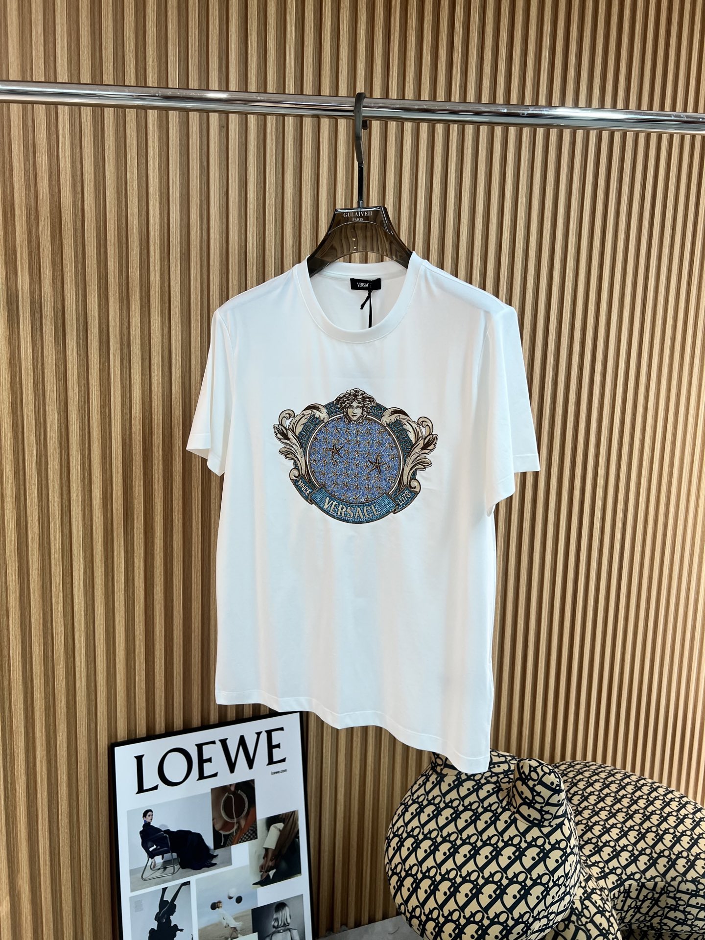 特別価格アイテム ヴェルサーチtシャツコピー トップス 綿100% 半袖 プリント ホワイト_1