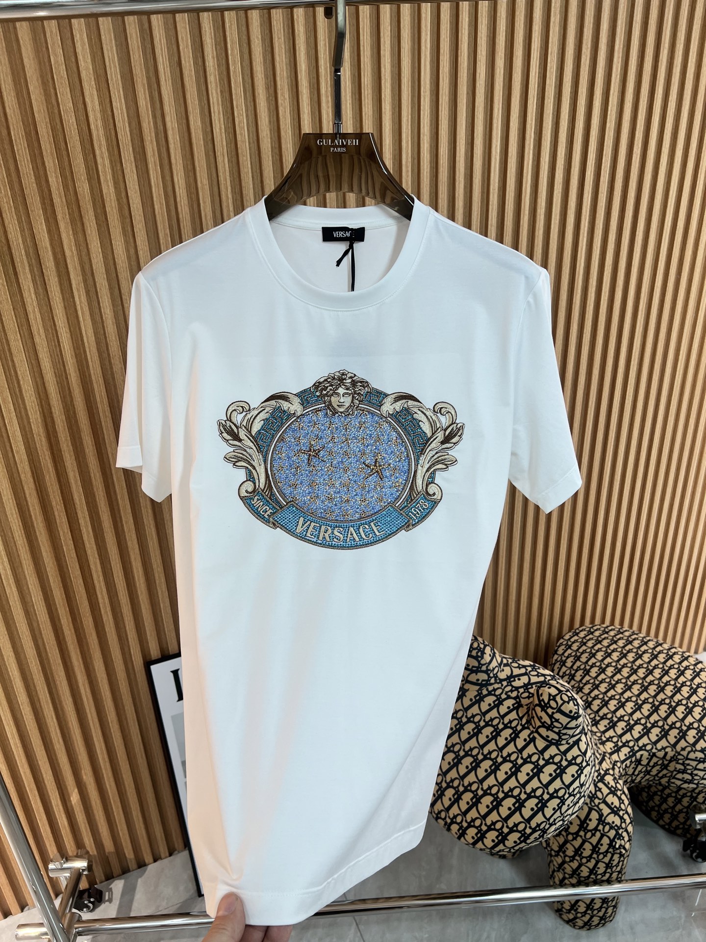 特別価格アイテム ヴェルサーチtシャツコピー トップス 綿100% 半袖 プリント ホワイト_5