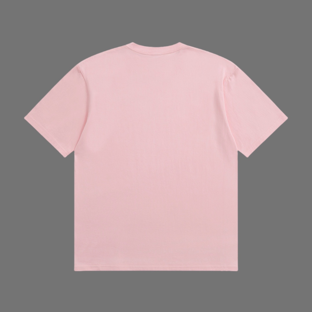 VERSACE ヴェルサーチ ワイシャツスーパーコピー トップス 綿100% 半袖Tシャツ プリント ピンク_2