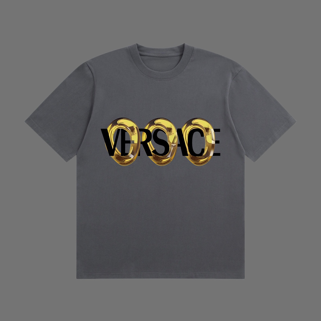 ヴェルサーチtシャツレディーススーパーコピー トップス 綿100% 半袖 男女兼用 プリント グレー_1