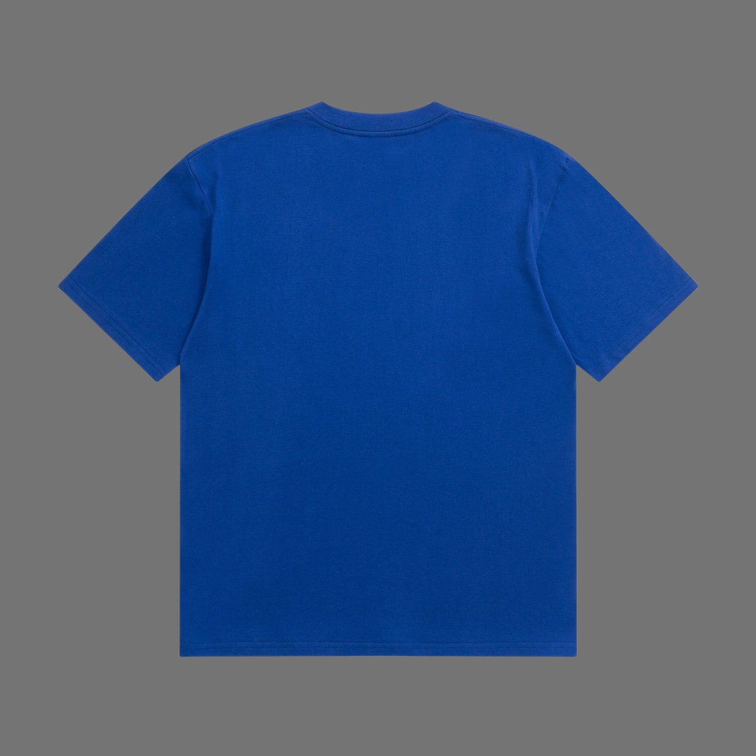 ヴェルサーチ tシャツメンズコピー トップス 綿100% 半袖 ゆったり 男女兼用 プリント ブルー_2
