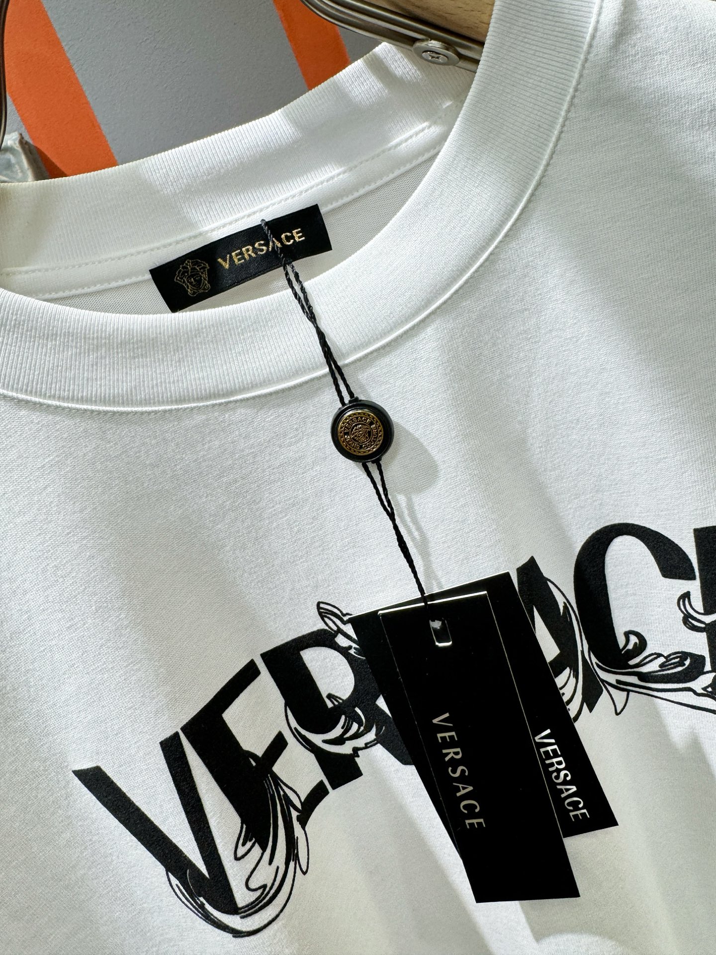 ヴェルサーチ アウトレット tシャツ激安通販 トップス 綿100% 半袖 ゆったり 男女兼用 プリント ホワイト_5