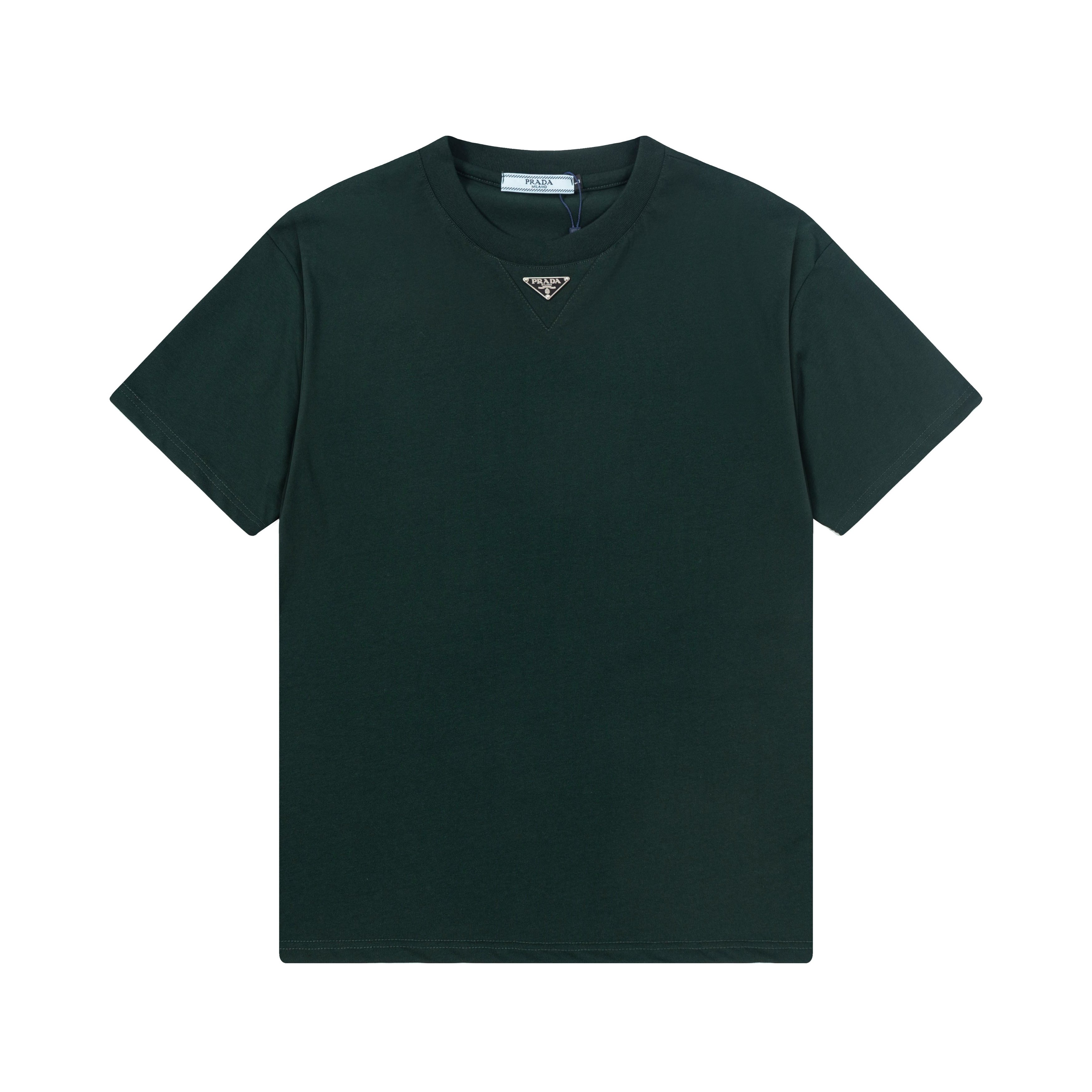 t シャツ メンズ プラダ偽物 人気定番 トップス 短袖Ｔシャツ 純綿 シンプル グリーン_1