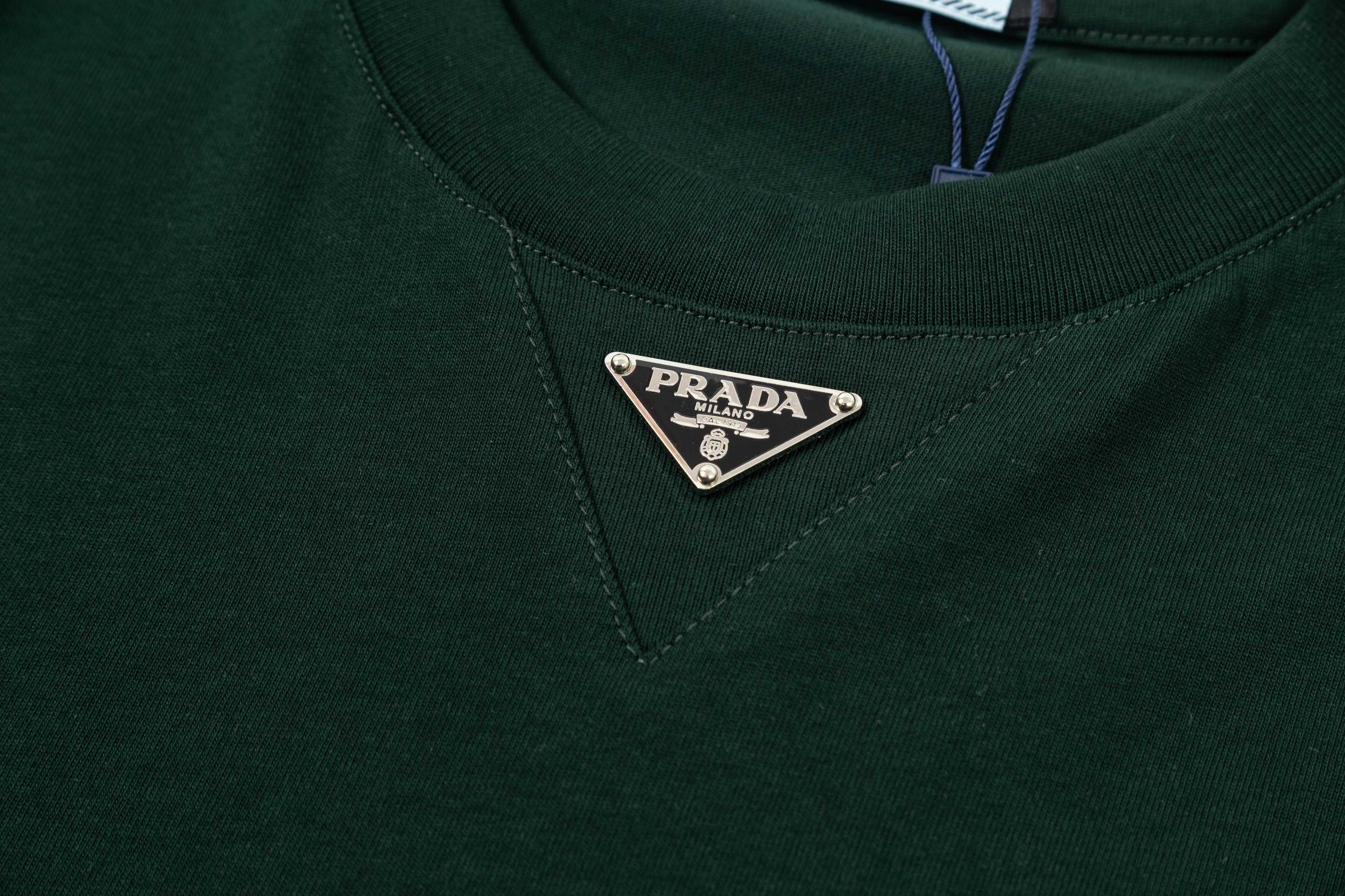 t シャツ メンズ プラダ偽物 人気定番 トップス 短袖Ｔシャツ 純綿 シンプル グリーン_5
