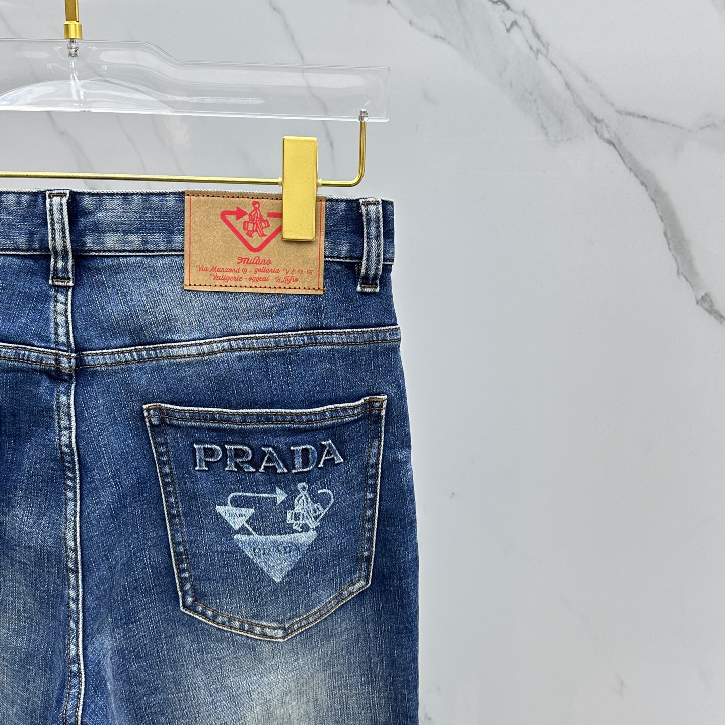 超激得価格 prada ズボンスーパーコピー カジュアル ジーンズ デニム素材 美脚 パンツ ブルー_7