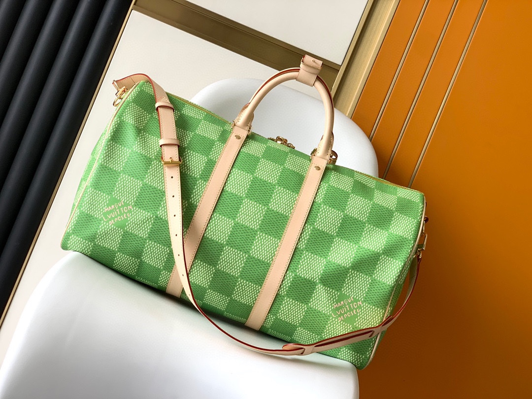 ヴィトン バッグ イメージコピー 旅行 本革 プリント 格子模様 レザー 優雅 ハンドバッグ M40667 グリーン_3