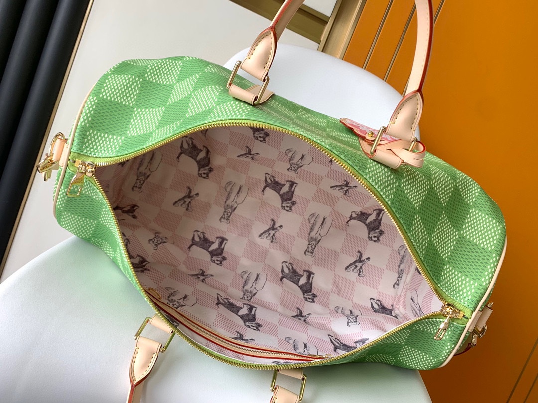 ヴィトン バッグ イメージコピー 旅行 本革 プリント 格子模様 レザー 優雅 ハンドバッグ M40667 グリーン_9