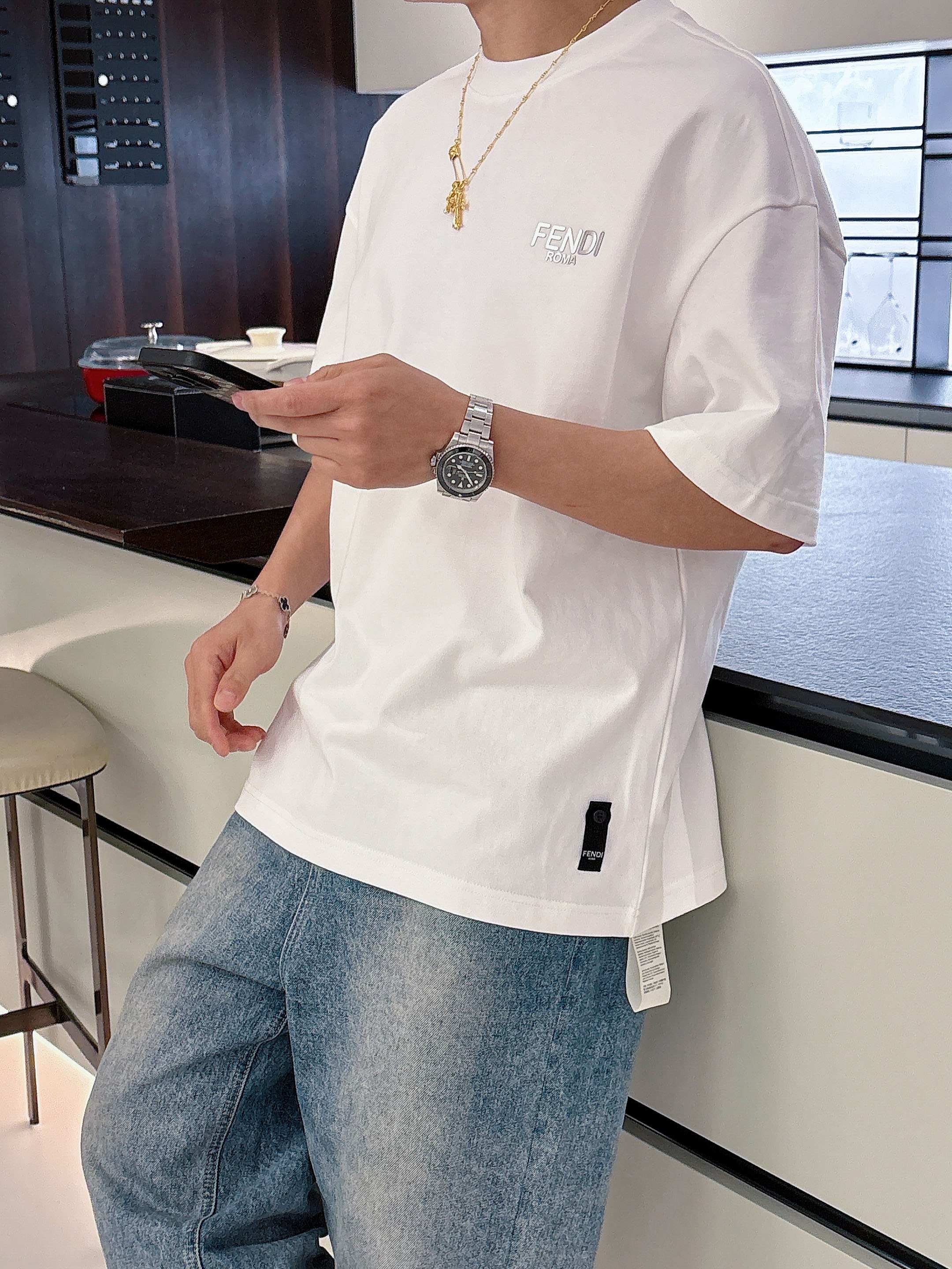 フェンディ t シャツ モンスタースーパーコピー  純綿Tシャツ トップス プリント 柔軟 2色可選_13